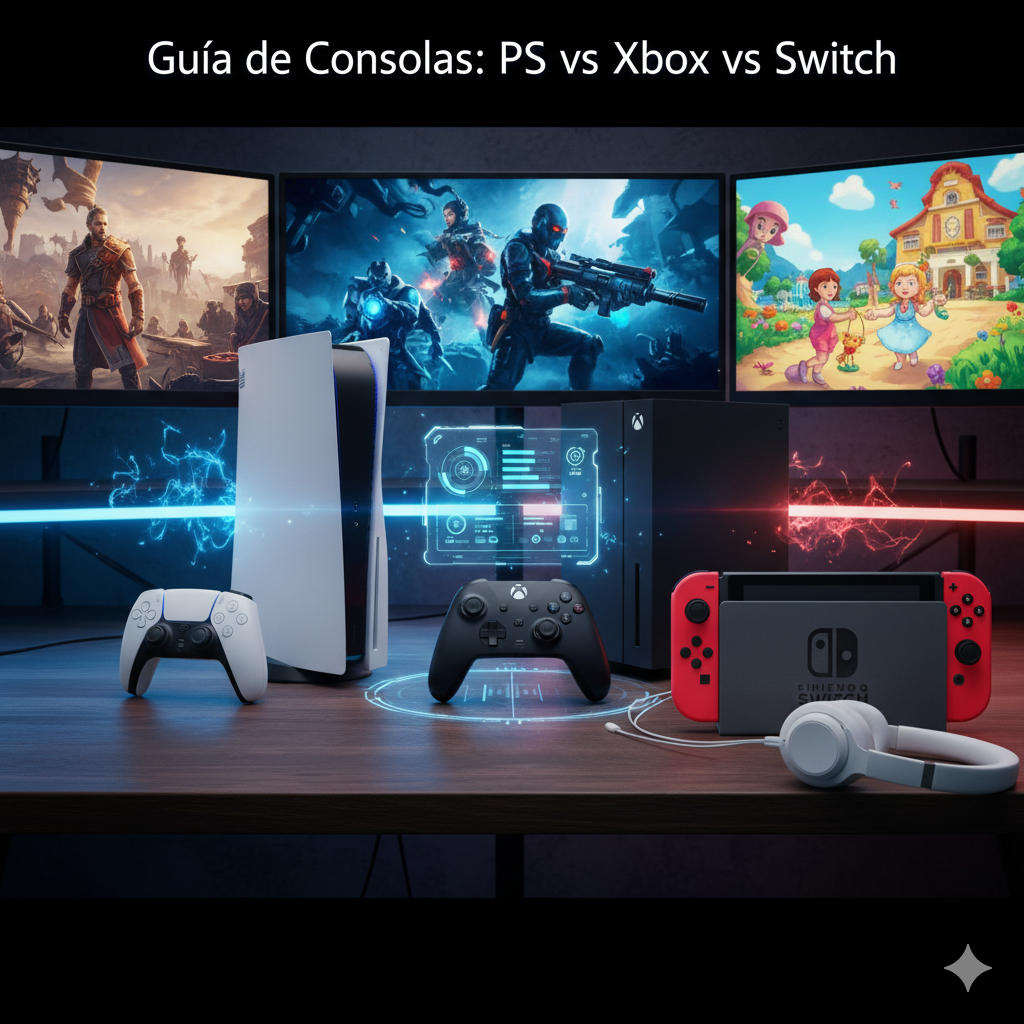 Guía de Consolas 2025: PS5 vs Xbox Series X vs Nintendo Switch - ¿Cuál Comprar?